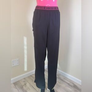 MedCouture Touch Black Scrub Pants XL | Elastic Logo Waistband